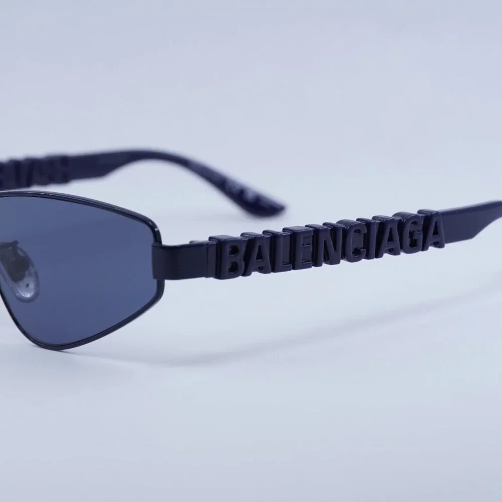 Balenciaga BB0107S 003 Sunglasses - Navy Blue Frame, Blue Lenses - Picture 5 of 10